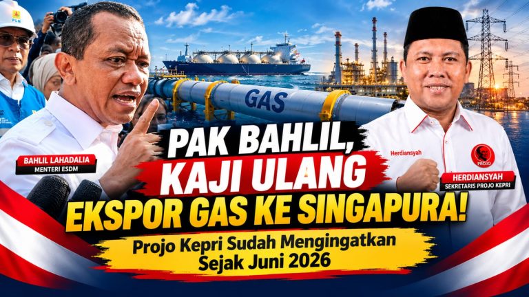 Pak Bahlil, Listrik Batam–Bintan Padam, Ekspor Gas ke Singapura Harus Dikaji Ulang : Projo Kepri Sudah Mengingatkan Sejak Juni